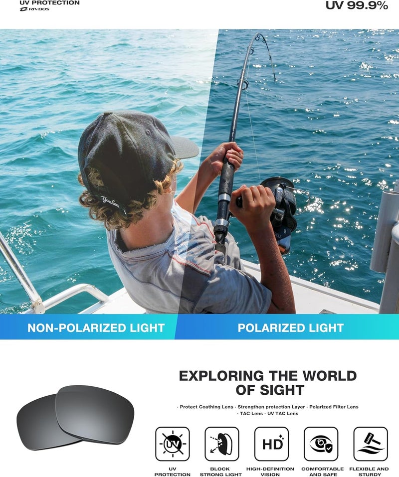 RIVBOS Sunglasses for Men Women Polarized UV Protection Sports Fishing Driving Shades Cycling RB833 - Image 2